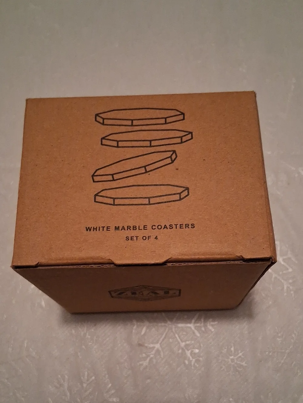 NEW Zeal Living Artisan White Marble Coasters Set of 4